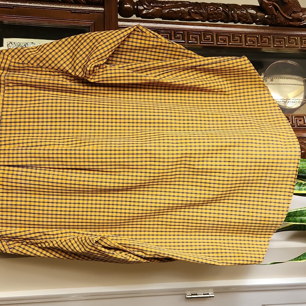 Arrow, Men's gold plaid shirt, long sleeves, like new, Sz L/G - Picture 7 of 8